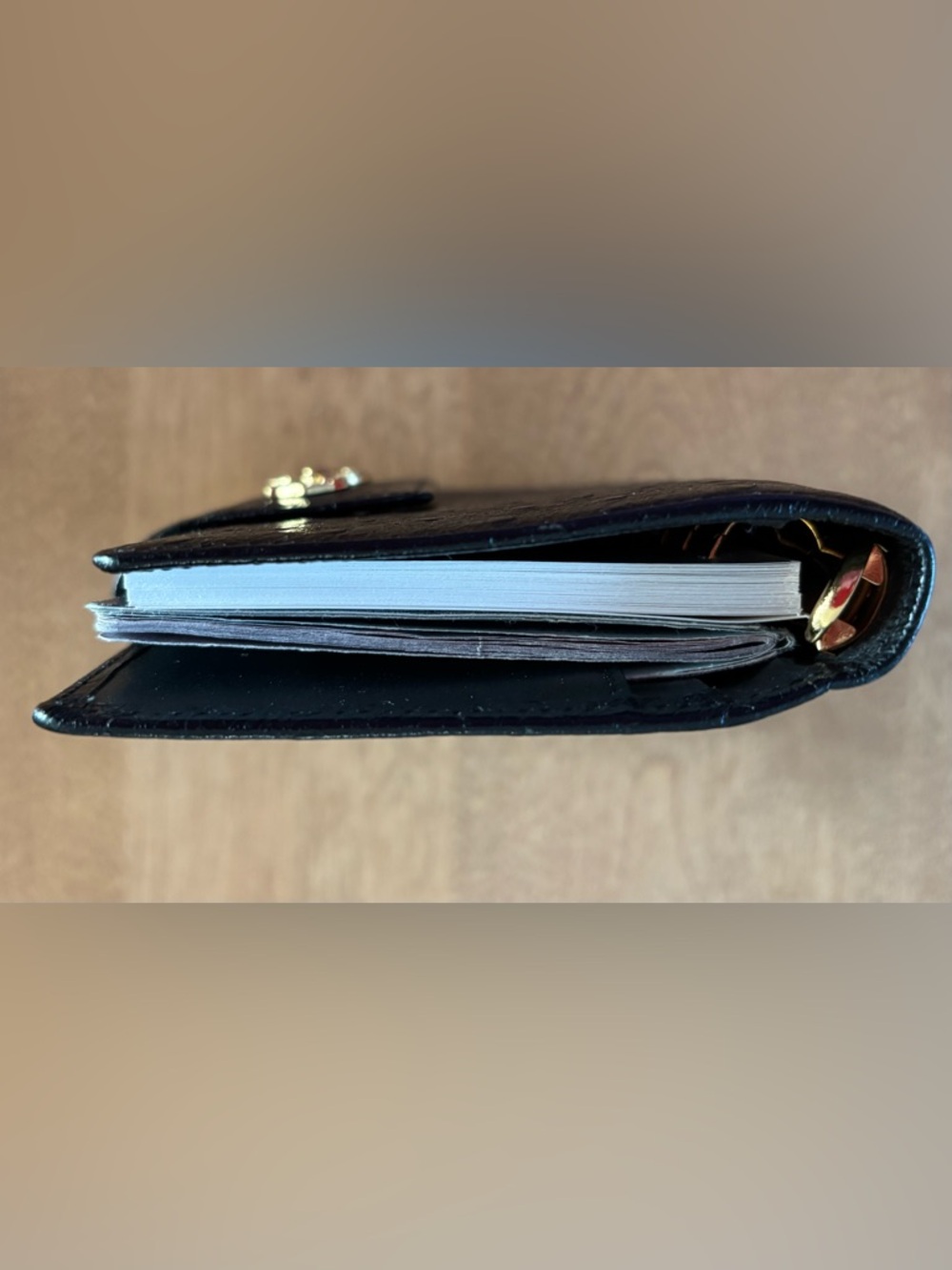 Gianni Versace Vintage Sunburst Organizer/Planner, Black Ostrich, VGVC - Picture 12 of 16